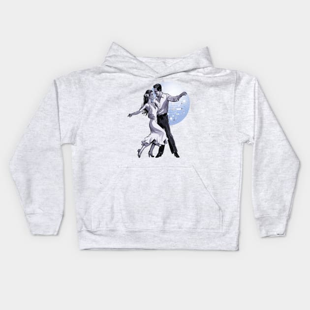 Salsa Couple Dancing With Ballroom Mirrorball Kids Hoodie by taiche